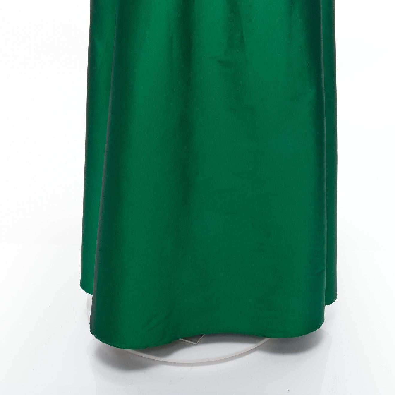 BERNADETTE green puff sleeves scoop neck raglan balloon midi dress IT36 XXS 3