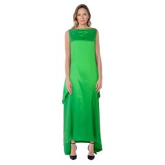 Bernadette Grünes Maxi-Cape-Kleid aus Seide Größe L