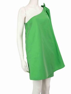 Bernadette Green Taffeta One-Shoulder Ruffle Mini Dress Size XL