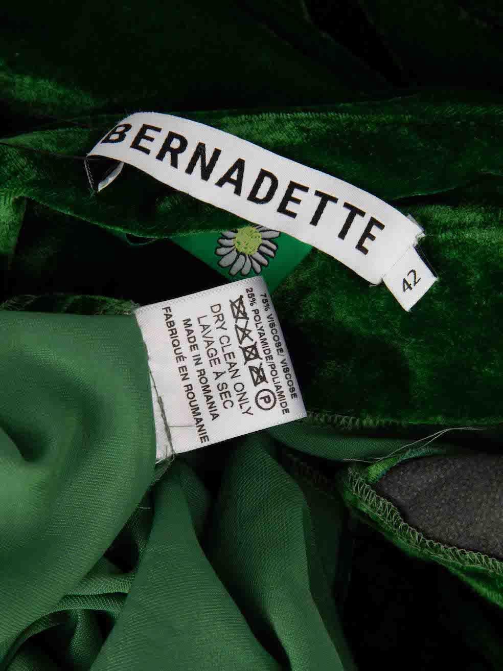 Bernadette Green Velvet One Shoulder Gown Size M 1