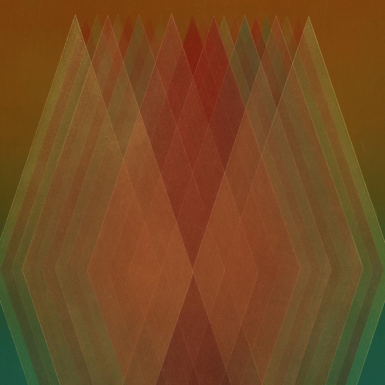 Prism (Copper Orange-Green) (Abstract painting) - Brown Abstract Painting by Bernadette Jiyong Frank