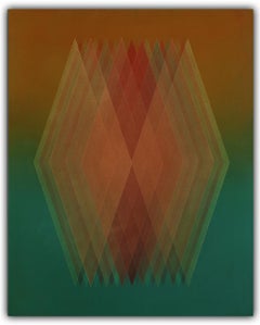 Prisma (Kupfer-Orange-Grün) (Abstraktes Gemälde)