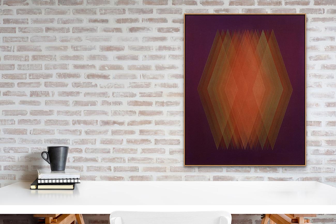 Prism (Purple-Copper Orange) (Abstract painting) - Painting by Bernadette Jiyong Frank