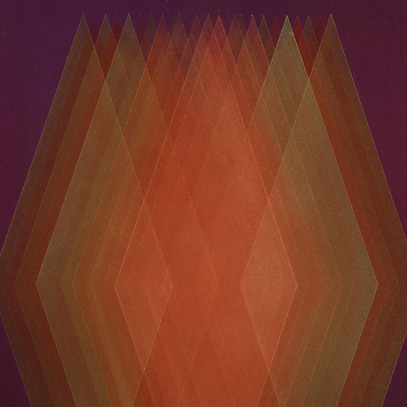 Prism (Purple-Copper Orange) (Abstract painting) - Brown Abstract Painting by Bernadette Jiyong Frank