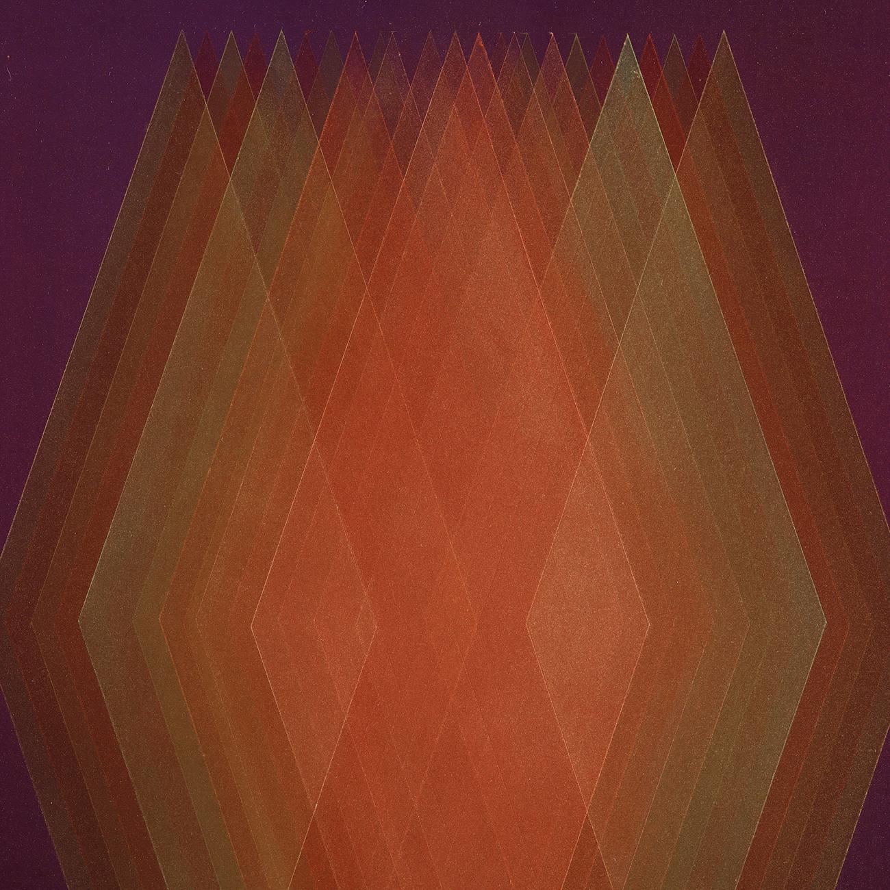 Prisma (Lila-Kupfer-Orange) (Abstrakte Malerei) (Braun), Abstract Painting, von Bernadette Jiyong Frank