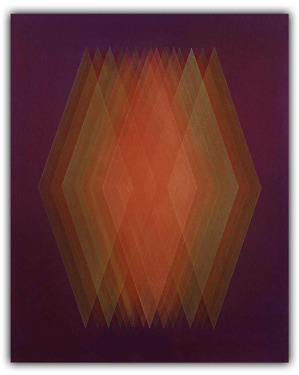 Bernadette Jiyong Frank Abstract Painting - Prism (Purple-Copper Orange) (Abstract painting)