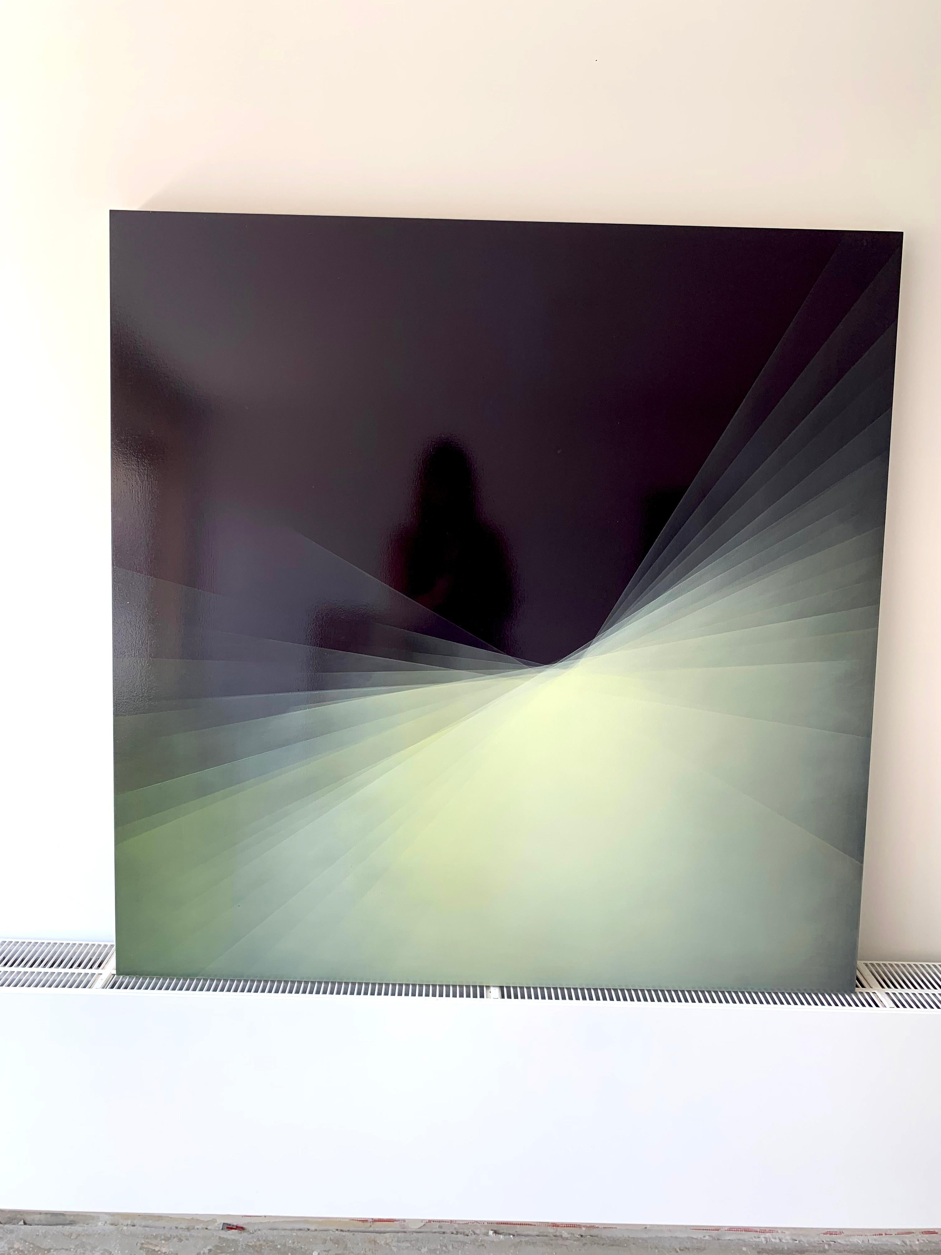 Refraktion Aubergine von Bernadette Jiyong Frank - Zeitgenössische abstrakte Malerei im Angebot 3