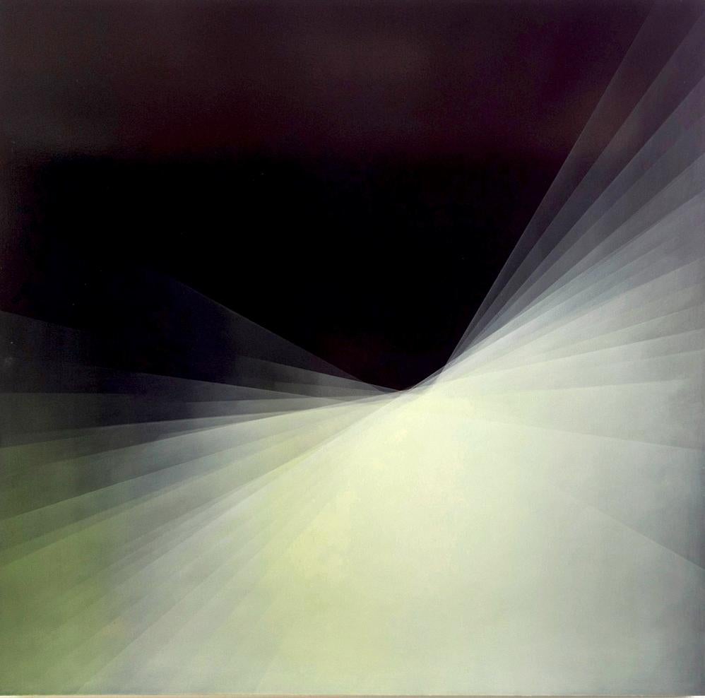 Aubergine Refraction von Bernadette Jiyong Frank - Zeitgenössisches abstraktes Gemälde