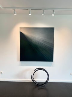 Refraction Green par Bernadette Jiyong Frank - Peinture à l'huile abstraite contemporaine