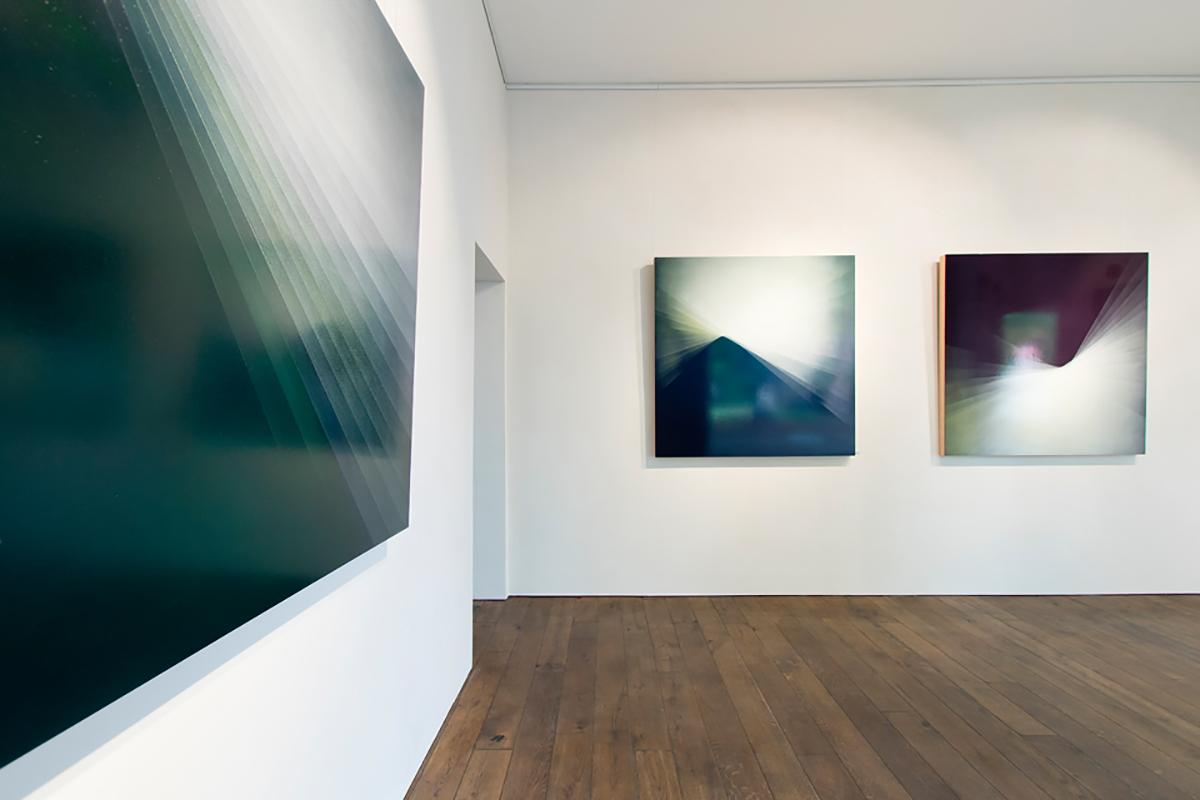 Refraction Green by Bernadette Jiyong Frank - Contemporary abstract oil painting For Sale 7