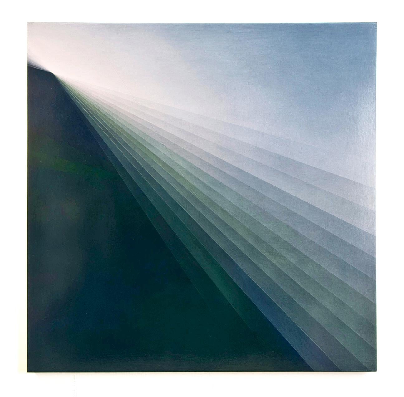Refraction Green by Bernadette Jiyong Frank - Contemporary abstract oil painting