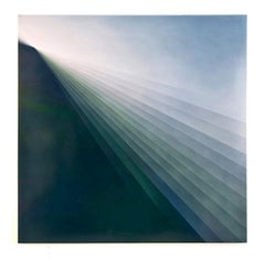 Refraction Green par Bernadette Jiyong Frank - Peinture à l'huile abstraite contemporaine