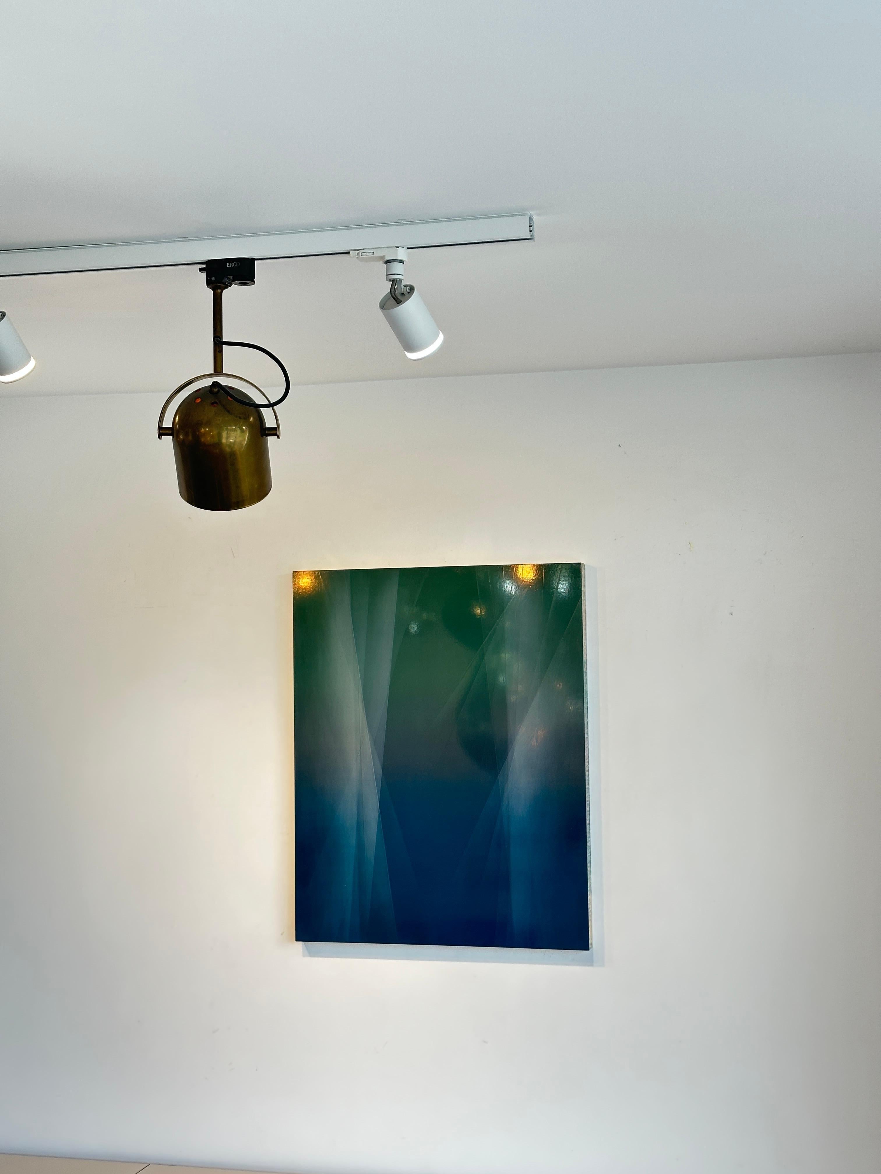 Refraction of Blue and Green by Bernadette Jiyong Frank - Contemporary Painting For Sale 9