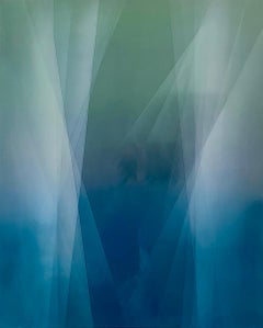 Réfraction du bleu et du vert par Bernadette Jiyong Frank - Peinture contemporaine