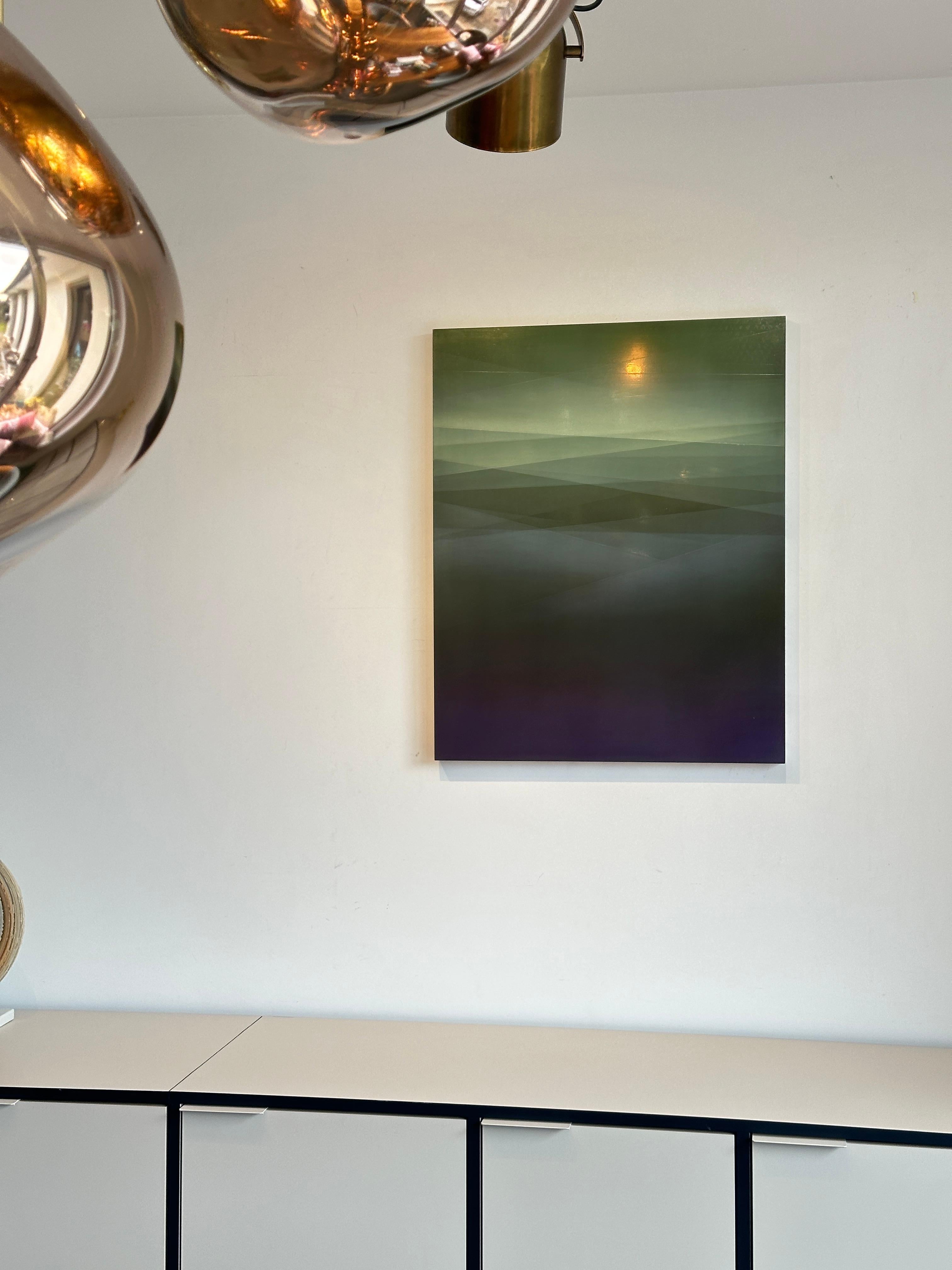 Rifrazione di luce verde di Bernadette Jiyong Frank - Pittura contemporanea 9