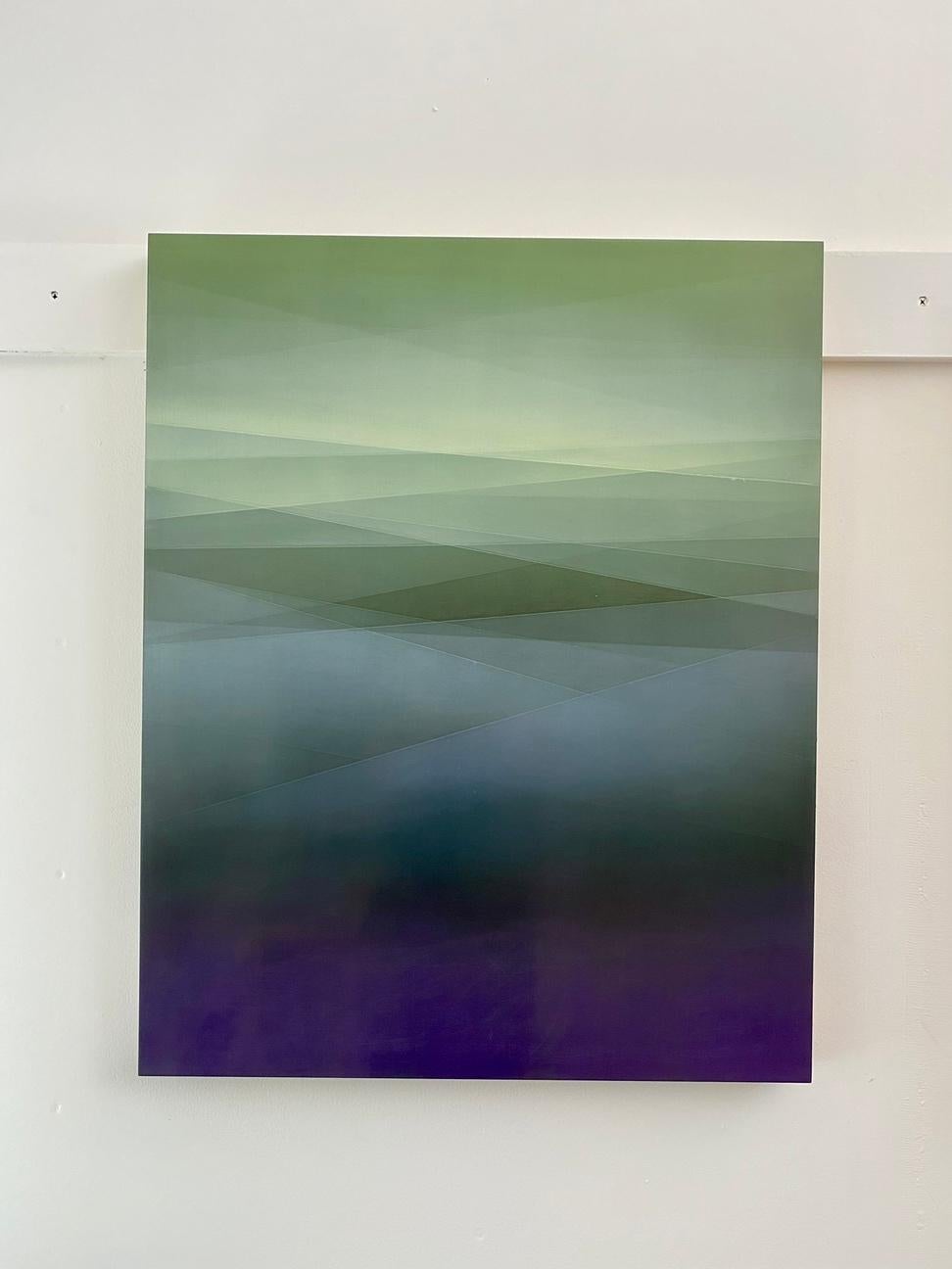 Rifrazione di luce verde di Bernadette Jiyong Frank - Pittura contemporanea 1