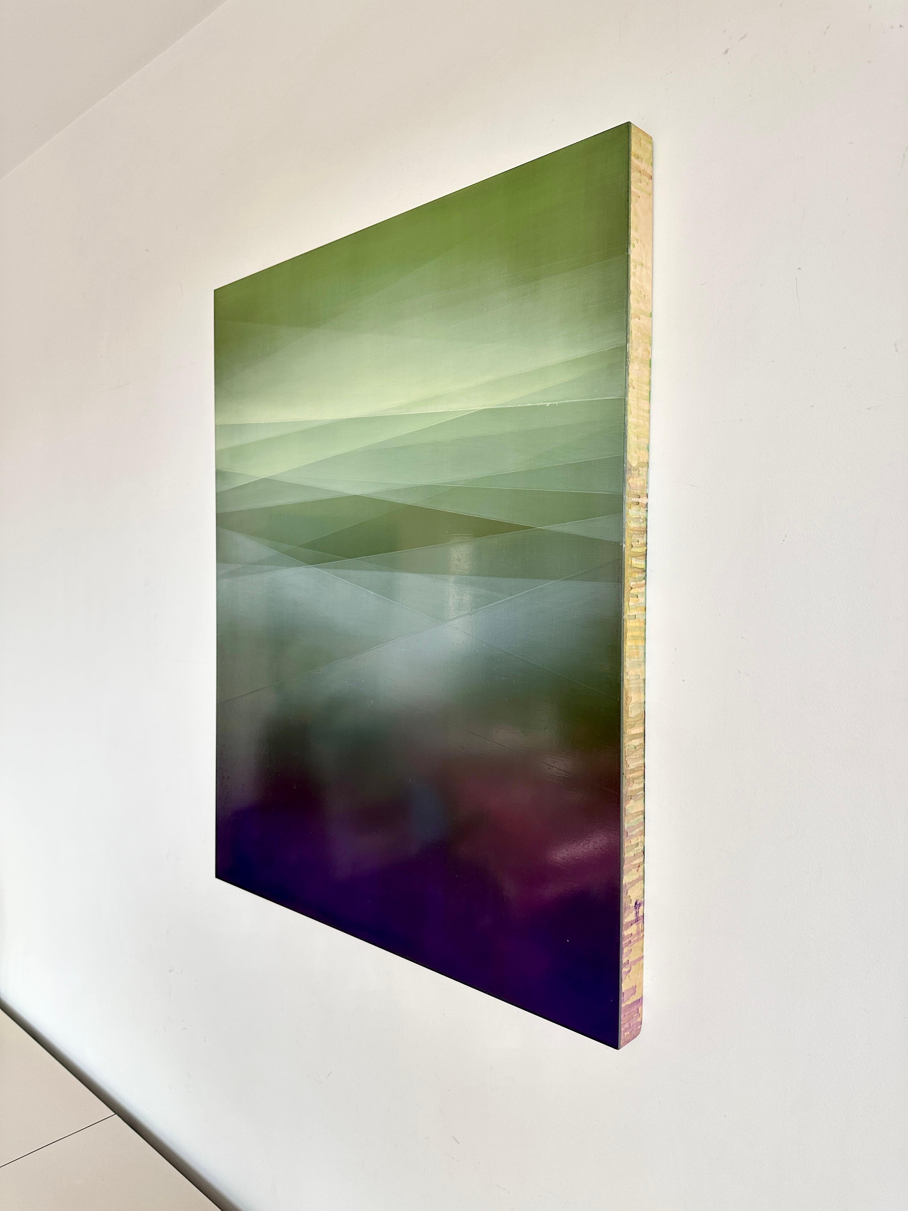 Refraction of Light Green by Bernadette Jiyong Frank - Contemporary Painting For Sale 2