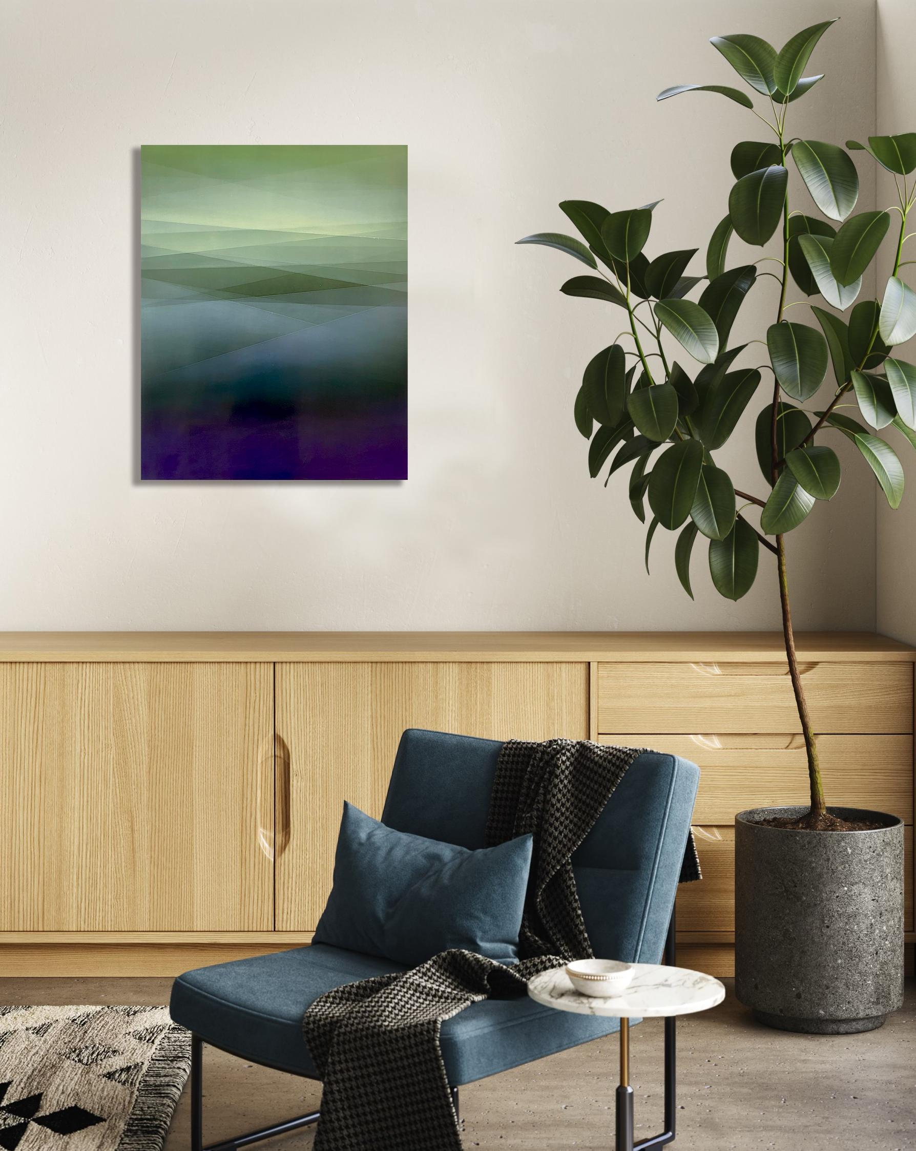 Brechung des grünen Lichts von Bernadette Jiyong Frank - Contemporary Painting im Angebot 6