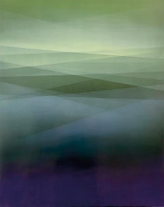 Réfraction de la lumière en vert par Bernadette Jiyong Frank - Peinture contemporaine