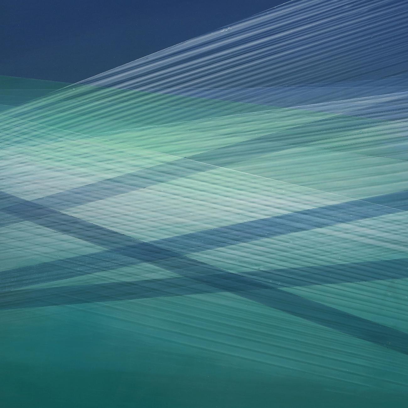 Paesaggio marino (Indigo-Turquoise Green) (Pittura astratta) - Abstract Painting Blu di Bernadette Jiyong Frank