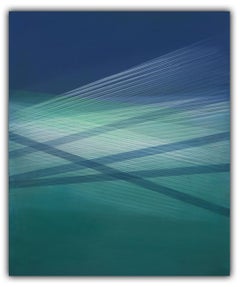 Meereslandschaft (Indigo-Turquoise Grün) (Abstrakte Malerei)