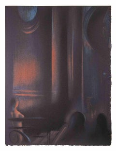 Inneneinrichtung mit Nachtsicht – Mixed Media von Bernadette Kelly – 1980er Jahre
