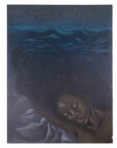 La figura femminile che dorme - Tecnica mista di Bernadette Kelly - Anni '80