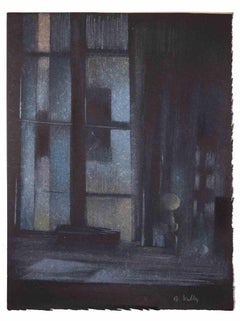 The Window in the Night – Mixed Media von Bernadette Kelly – 1980er Jahre