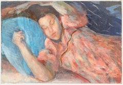 Bernadette Kelly (b.1933) - 2008 Oil, Sleeping Girl in Pink