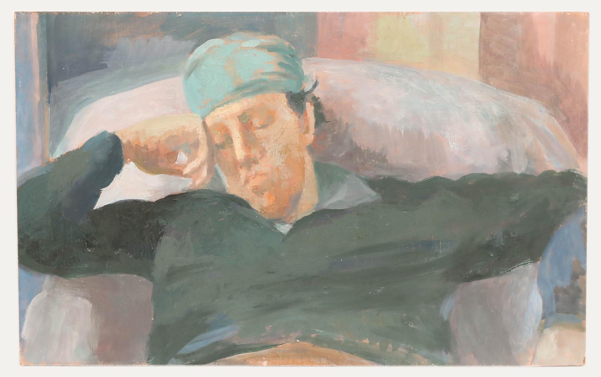 Bernadette Kelly (nata nel 1933) - Olio del XX secolo, Un momento di riposo in vendita 1