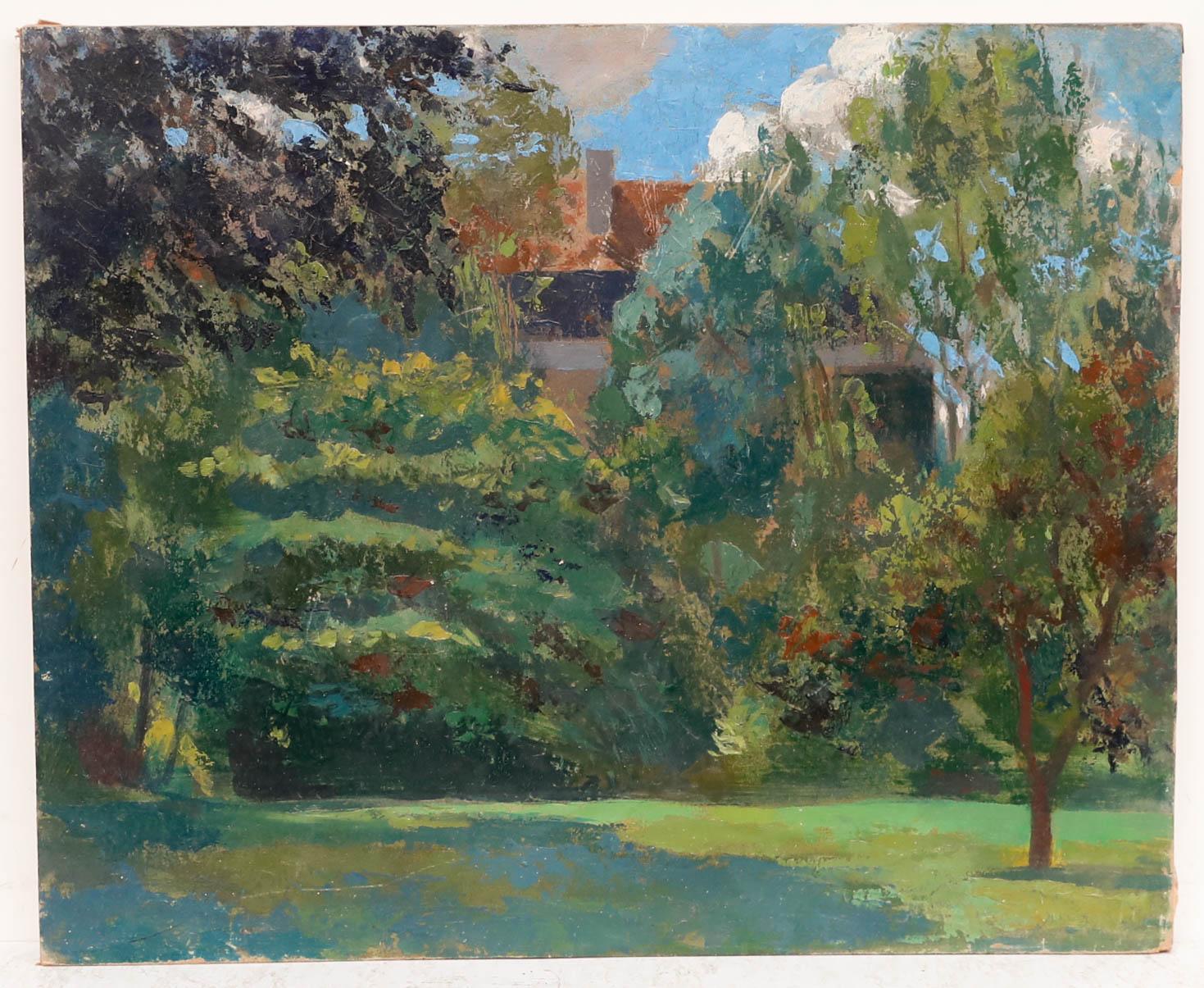Bernadette Kelly (nata nel 1933) - 20° secolo Olio, Paesaggio di Auxy in vendita 1