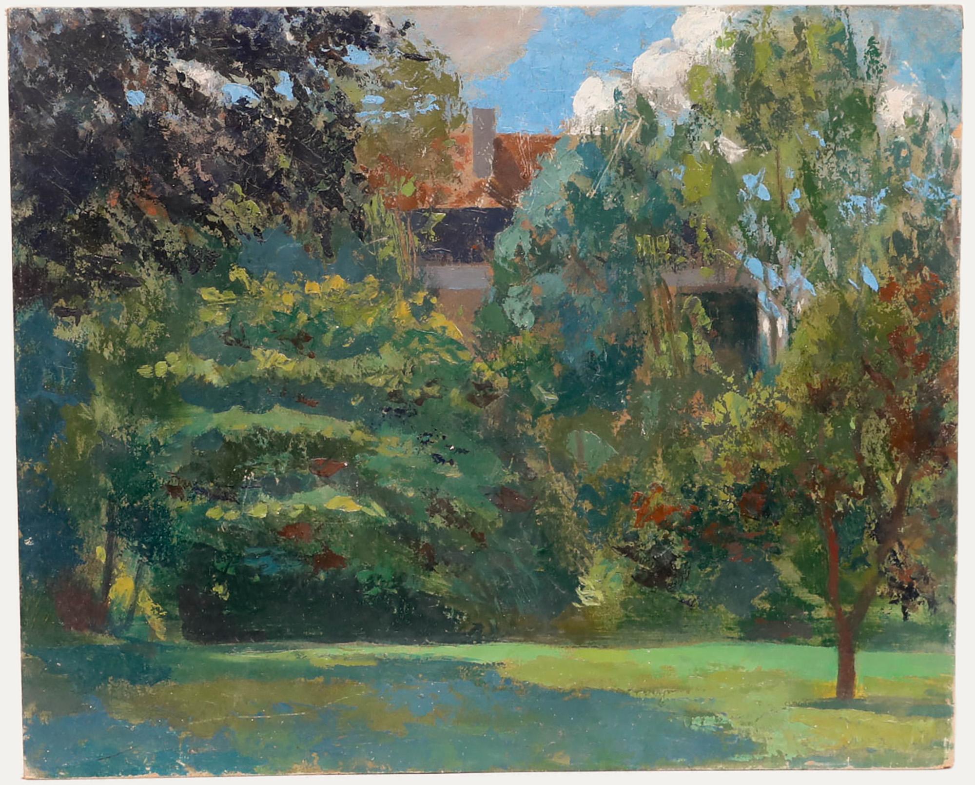 Bernadette Kelly (geb. 1933) – 20. Jahrhundert, Ölgemälde, Auxy-Landschaft