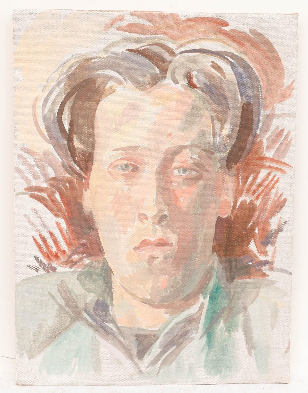 Bernadette Kelly (née en 1933) - 20e siècle Huile, cheveux en rideau en vente 1