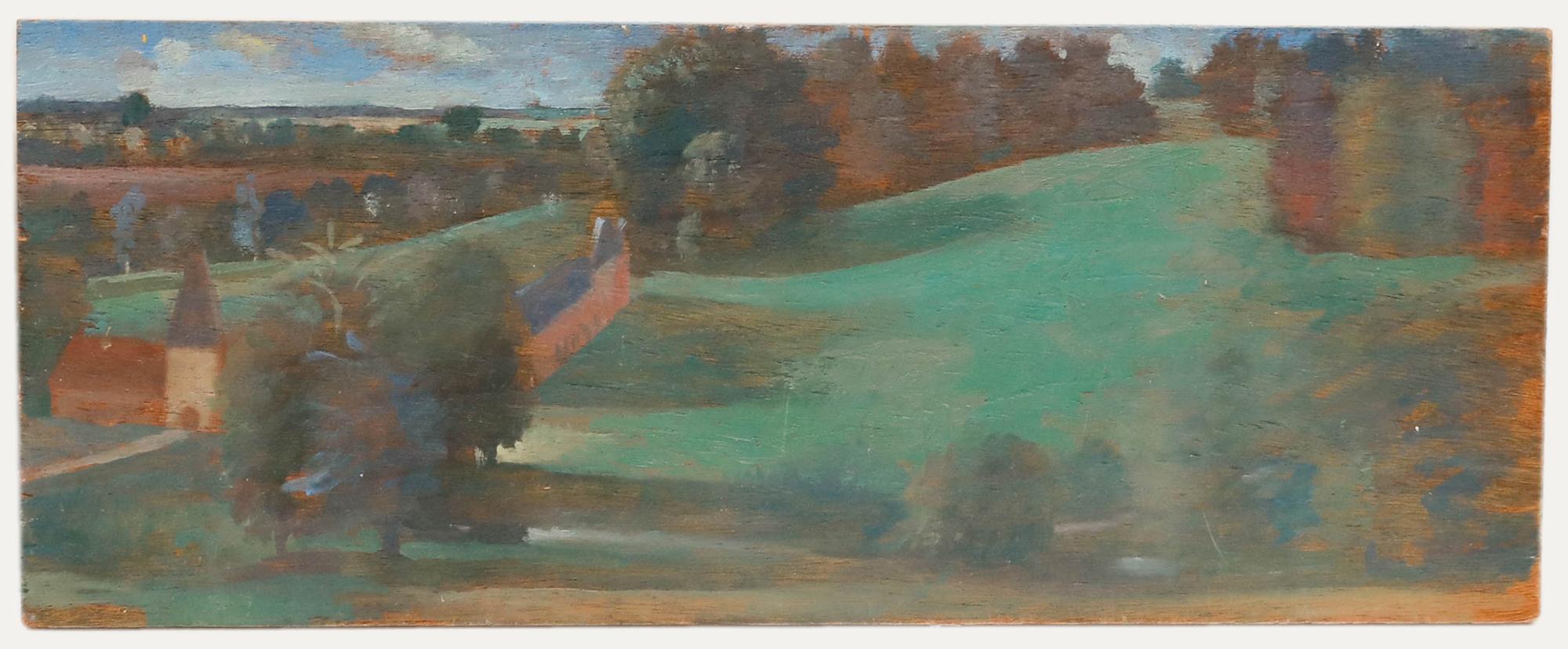Bernadette Kelly (n.1933) - Siglo XX Óleo, Green Acres en venta 1