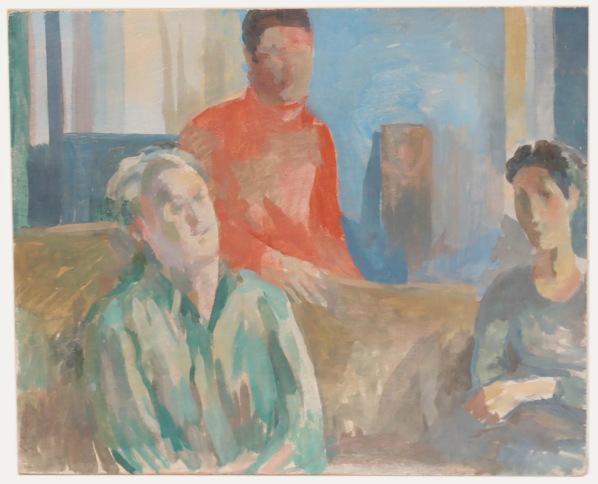 Bernadette Kelly (geb. 1933) - 20. Jahrhundert Öl, In Conversation