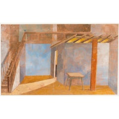 Bernadette Kelly (n.1933) - Siglo XX Óleo, Luz en el vestíbulo