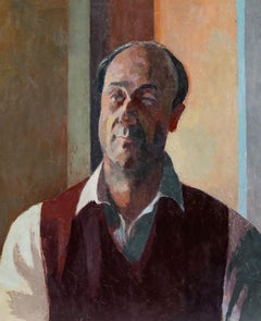 Bernadette Kelly (b.1933) - 20th Century Oil, Man in the Maroon Tank Top