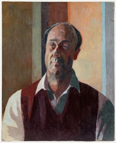 Bernadette Kelly (b.1933) - 20th Century Oil, Man in the Maroon Tank Top