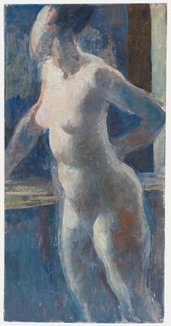 Bernadette Kelly (n.1933) - Siglo XX Óleo, Desnudo junto a la ventana