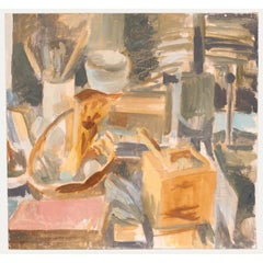 Bernadette Kelly (n.1933) - Óleo del siglo XX, Objetos en el estudio