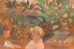 Bernadette Kelly (geb. 1933) - Ölgemälde, Töpferei im Gewächshaus, 20. Jahrhundert