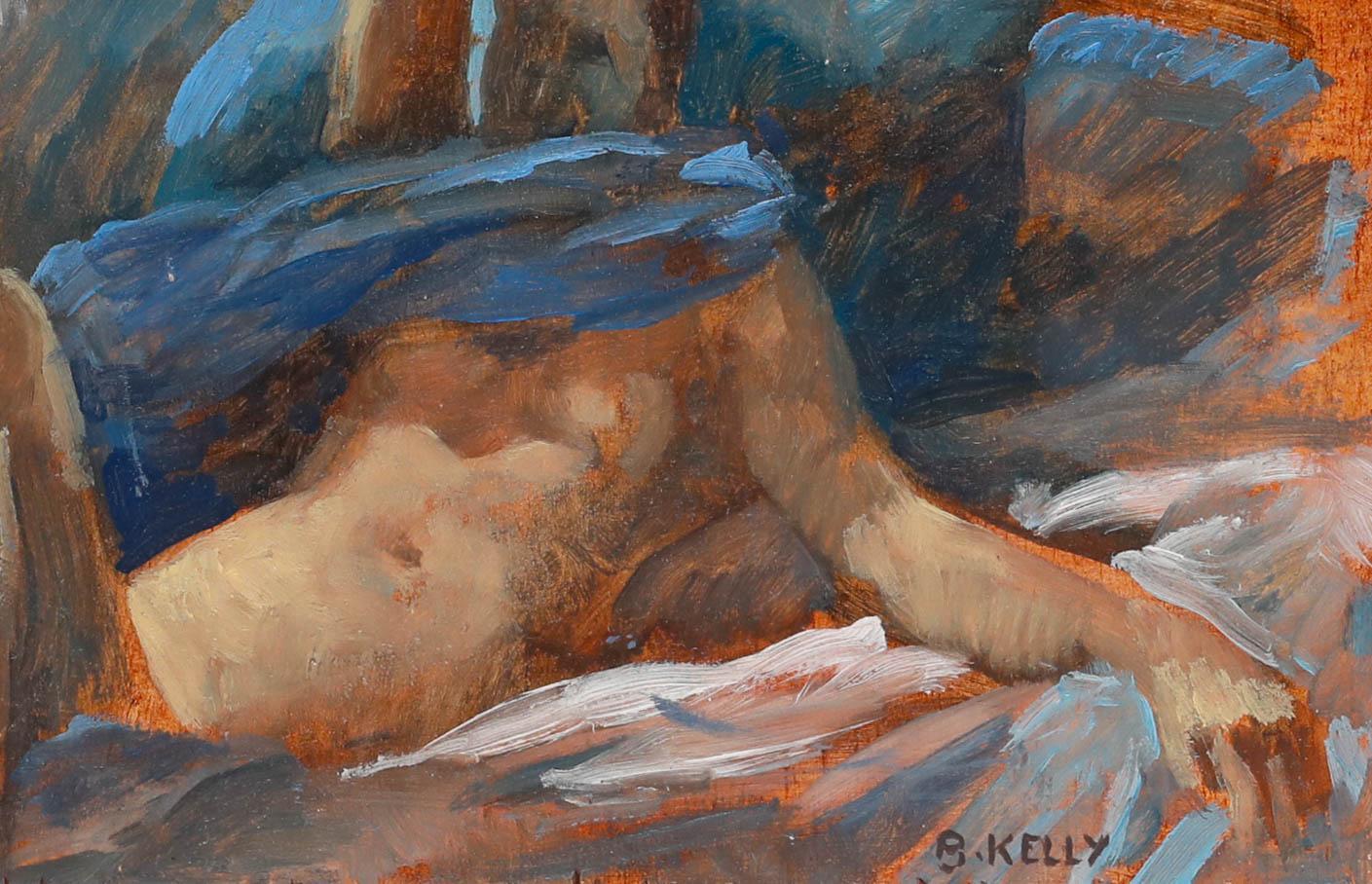 Bernadette Kelly (geb. 1933) – 20. Jahrhundert, Ölgemälde, gerahmt mit Bleistiften im Angebot 1