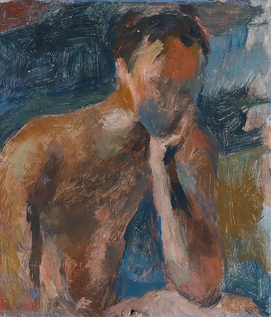 Bernadette Kelly (geb. 1933) – Ölgemälde, ruhendes Gefäß, 20. Jahrhundert im Angebot 1