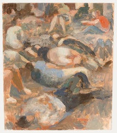 Bernadette Kelly (n.1933) - Siglo XX Óleo, Tomadores de sol