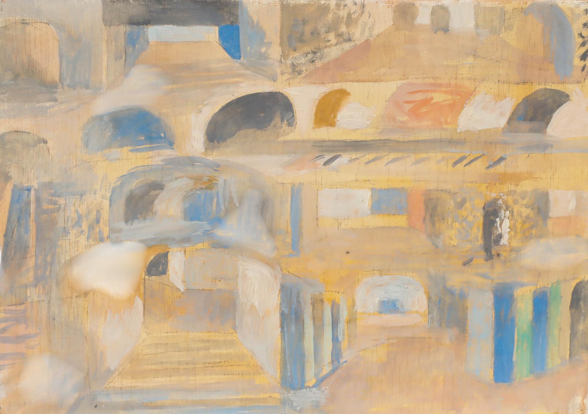 Bernadette Kelly (geb. 1933) - Ölgemälde, Sonnenlichte Straßen, 20. Jahrhundert