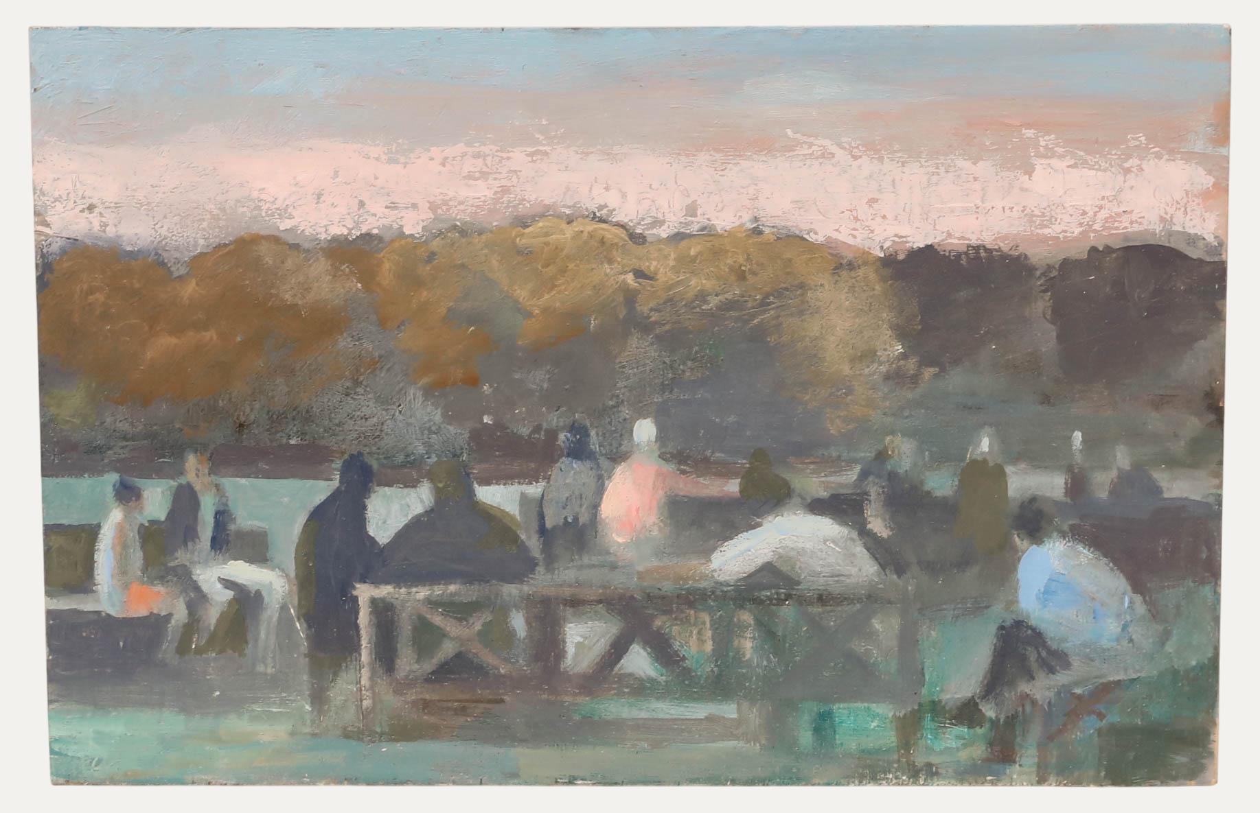 Bernadette Kelly (b.1933) - 20th Century Oil, Sunset in The Mountains