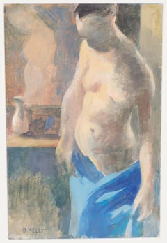 Bernadette Kelly (n.1933) - Siglo XX Óleo, La toalla azul