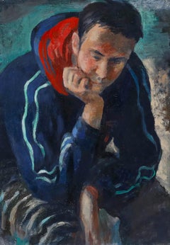 Bernadette Kelly (b.1933) - 20th Century Oil, The Blue Tracksuit