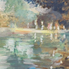 Bernadette Kelly (n.1933) - Siglo XX Óleo, El lago en verano
