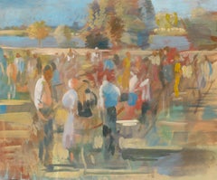 Bernadette Kelly (nata nel 1933) - Olio del XX secolo, Festa del villaggio
